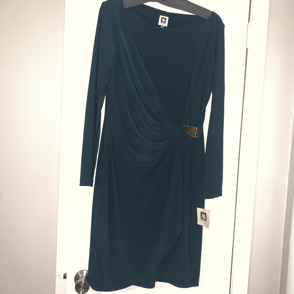 ANNE KLEIN Juniper (vibrant blue green) sz 12 (also fits 10) dress